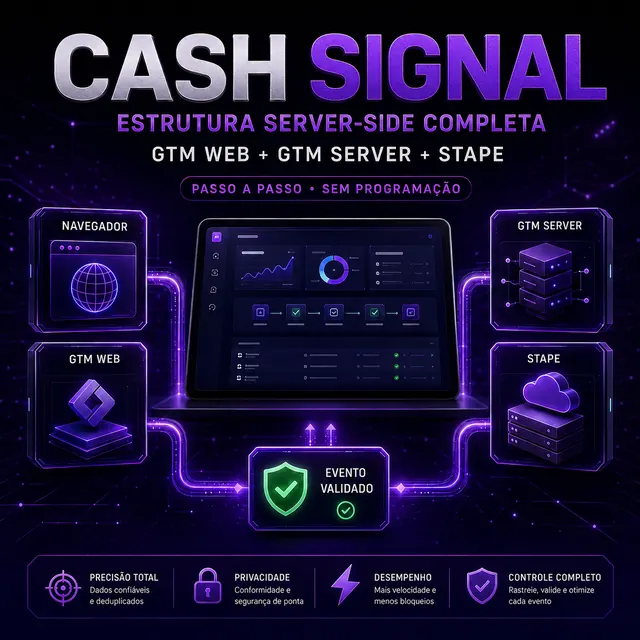 Cash Signal — estrutura server-side com Meta CAPI, GTM Web, GTM Server e Stape